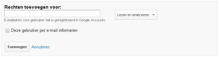 Google Analytics gebruiker toegang geven