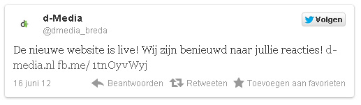 Voorbeeld Twitter bericht in WordPress