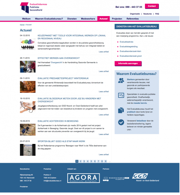 Drupal website Evaluatiebureau Actueel