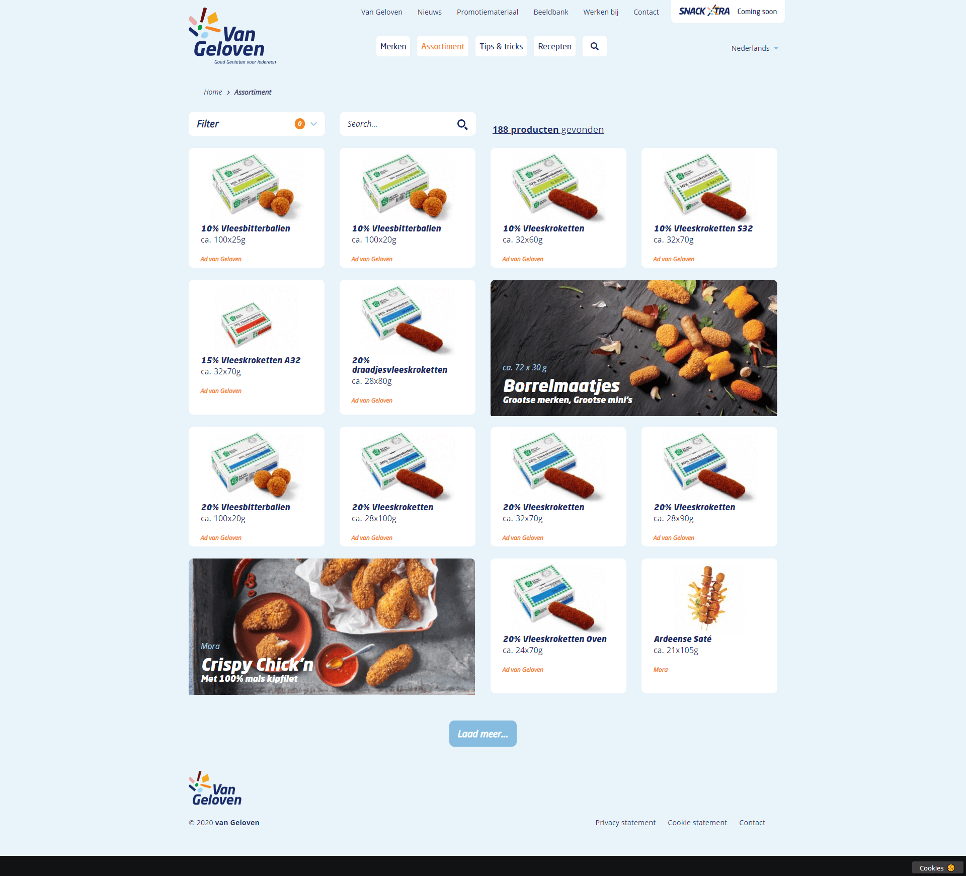 Volledig assortiment online middels koppeling PSInfood