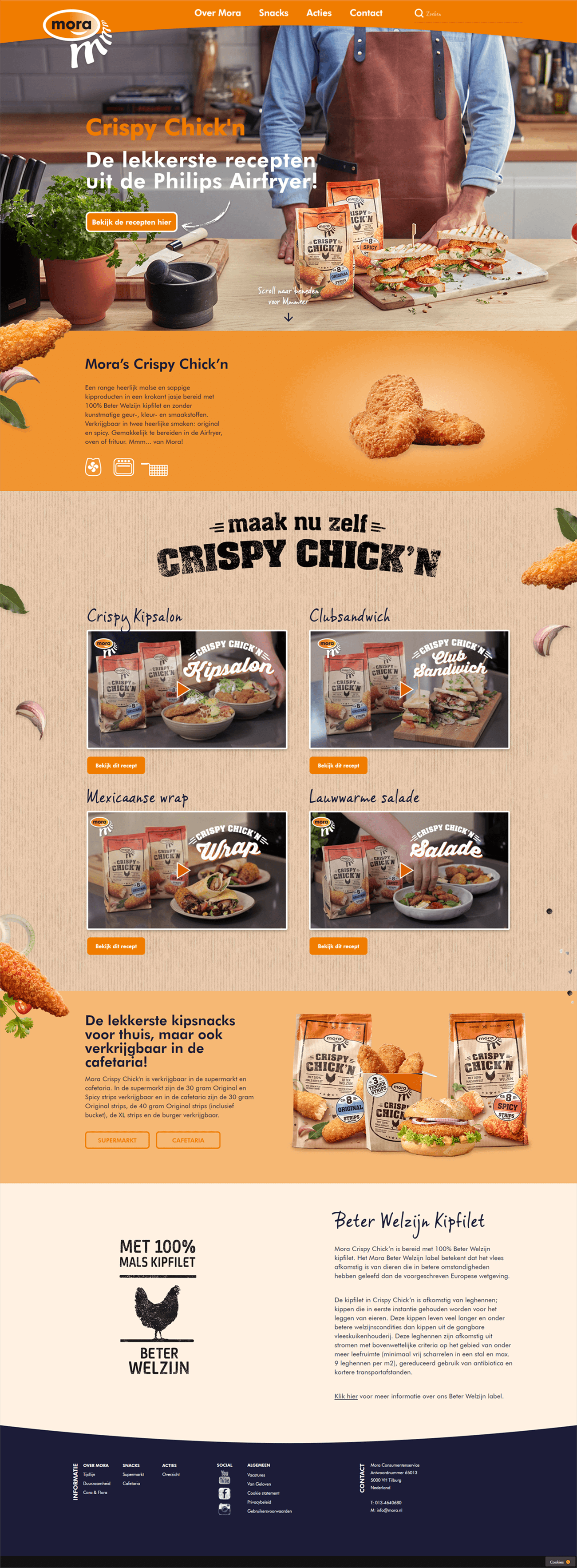 Mora actiepagina Crispy Chick'n desktop pagina