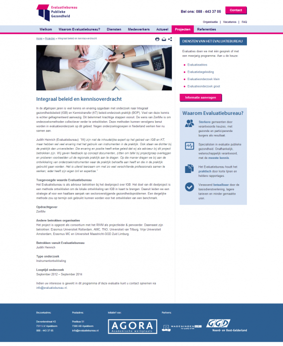 Drupal website Evaluatiebureau