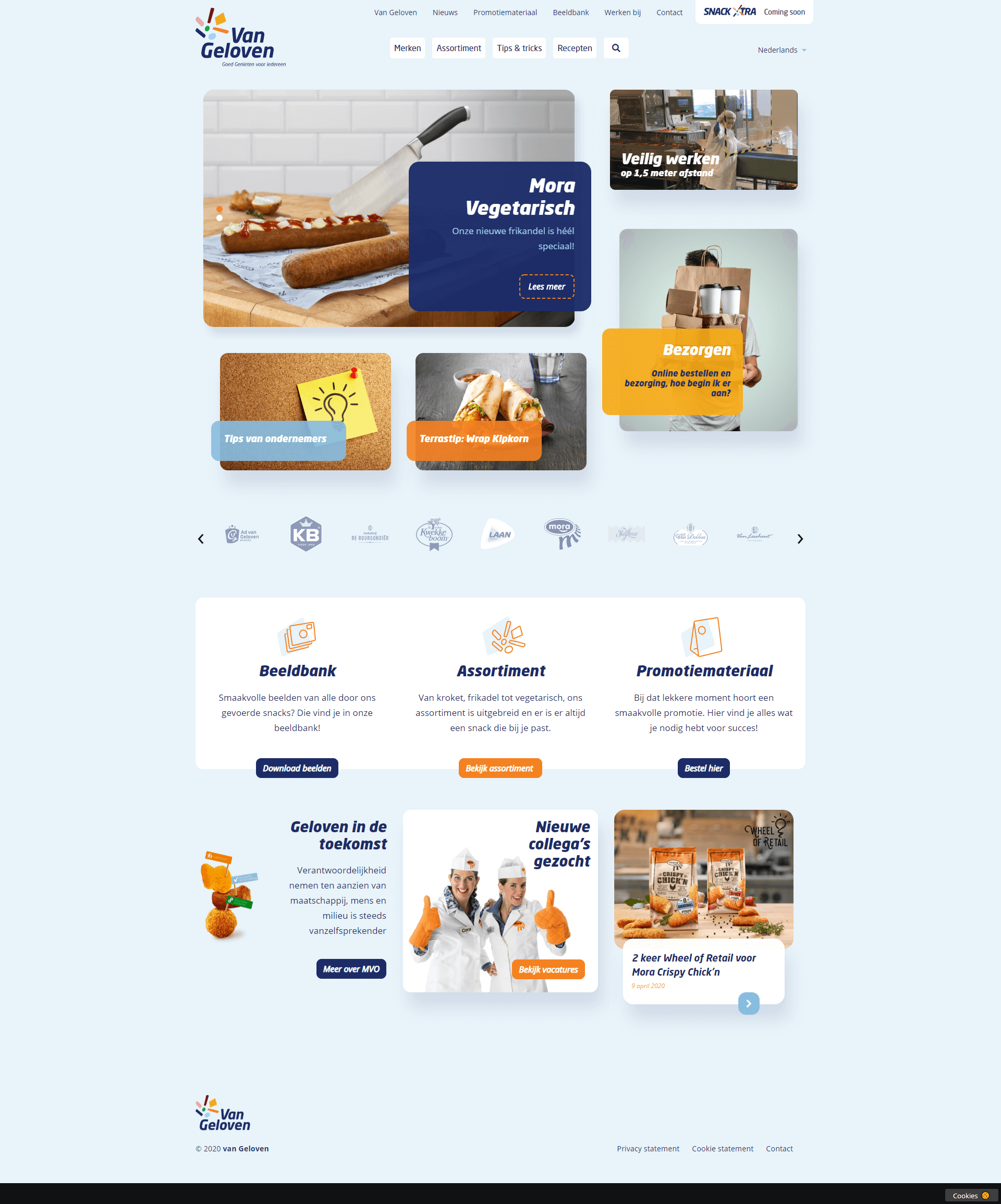 Voorpagina corporate website Van Geloven