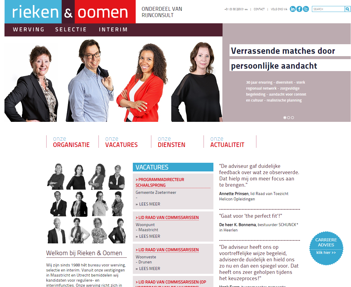 Werken bij website Rieken & Oomen