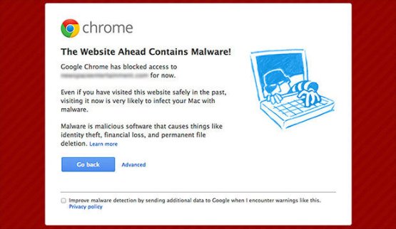 Beeld Google gehackte Wordpress site